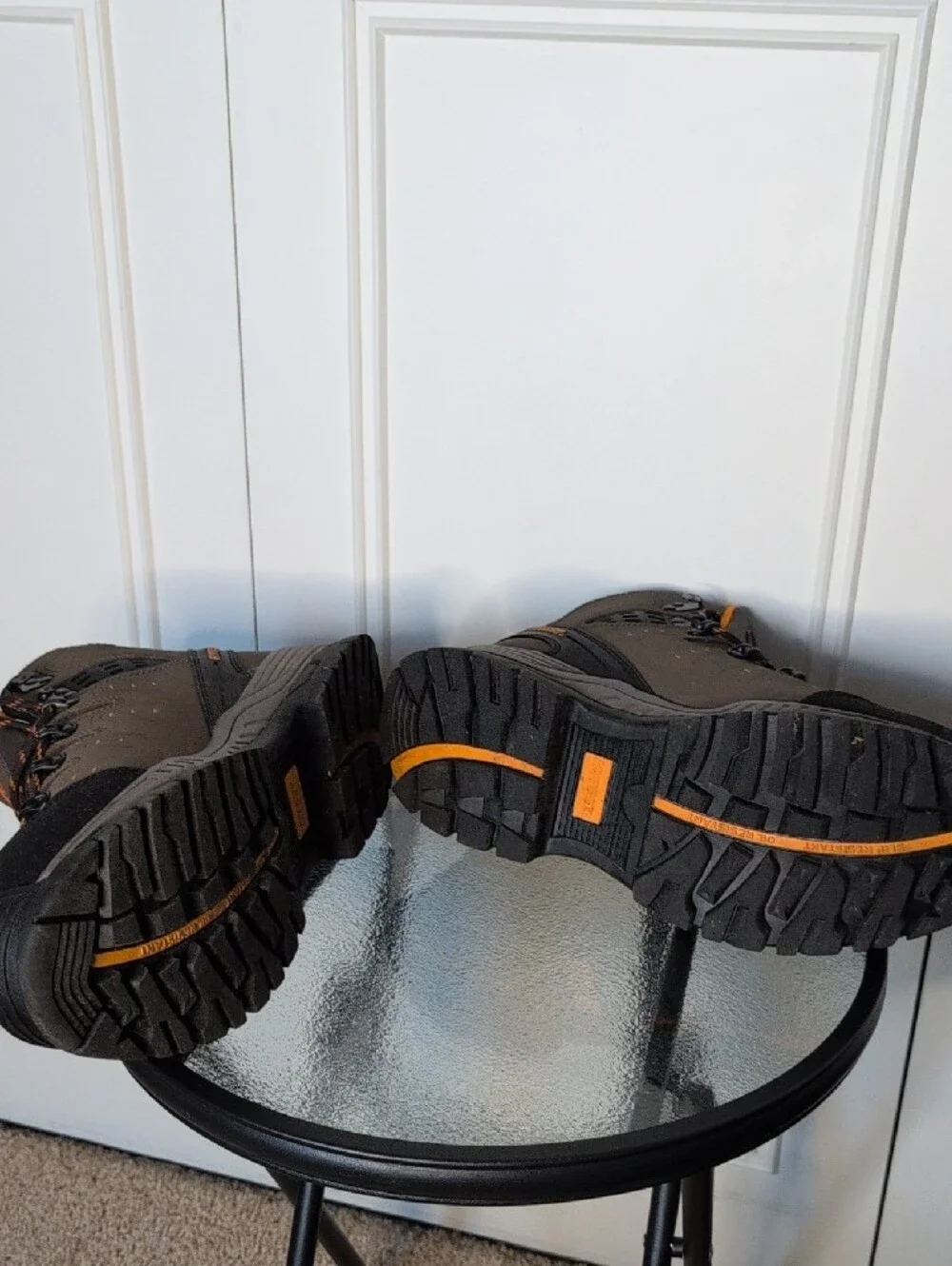 Hytest Men's Steel Toe Work Boots in Brown & Orange 12